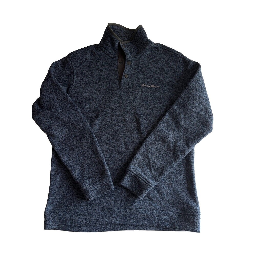 Eddie Bauer Radiator Mens Small Blue Fleece Knit Pullover Sweater Outdoor Preppy
